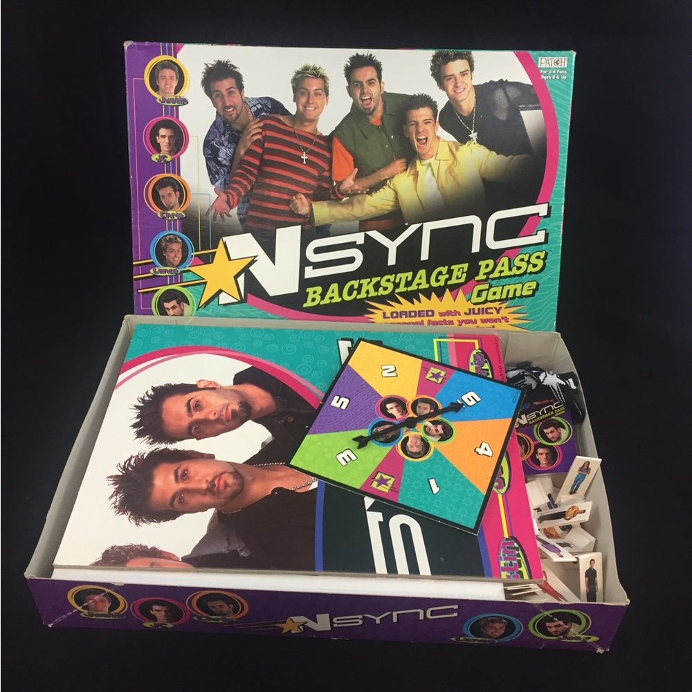 NSYNC Backstage Pass Board Game by Patch Boy Band Trivia "Missing 1 Trivia Card"